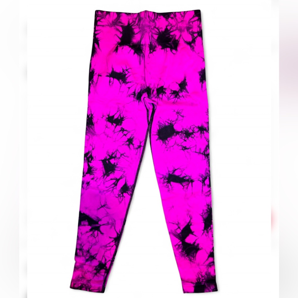 Reddish Purple Tie-Dye High Waist Leggings